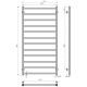 Buy water heated towel rail Forest P12 600х1200 Deffi stainless steel (Black, Bottom connection)