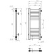 Buy water heated towel rail Magnus P8 200х600 Deffi stainless steel (Black, Side right connection)