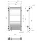 Buy water heated towel rail Magnus P8 300х600 Deffi stainless steel (Chrome, Side left connection)