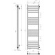 Buy water heated towel rail Magnus P16 300х1200 Deffi stainless steel (Chrome, Side right connection)