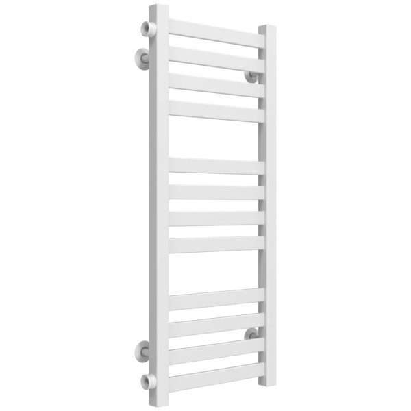 Buy water heated towel rail Magnus P12 400х800 Deffi stainless steel (White, Side left connection)