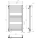 Buy water heated towel rail Magnus P12 400х800 Deffi stainless steel (Black, Side left connection)
