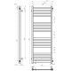 Buy water heated towel rail Magnus P16 400х1200 Deffi stainless steel (Black, Side right connection)