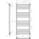 Buy water heated towel rail Magnus P16 500х1200 Deffi stainless steel (Chrome, Side right connection)