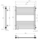 Buy water heated towel rail Magnus P8 500х600 Deffi stainless steel (White, Side right connection)