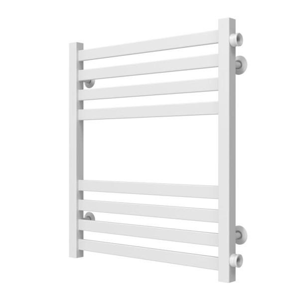 Buy water heated towel rail Magnus P8 600х600 Deffi stainless steel (White, Side right connection)