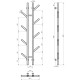 Buy water heated towel rail Sakura P8 100х1200 Deff stainless steel (Black, Bottom connection)