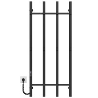 Electric heated towel rail Split P4 500х1200 Deffi stainless steel (Black, JD04, Left connection)