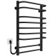 Buy electric heated towel rail Lux P9 500х800 Deffi stainless steel (Black, JD04, Left connection)