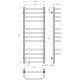 Купити рушникосушарку електричну Lux П12 400х1100 Deffi нержавіюча сталь (Чорний, JD04, Ліве підключення)
