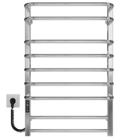 Electric heated towel rail Lux P9 400х800 Deffi stainless steel (Chrome, JD04, Left connection)