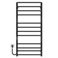 Elektrischer Handtuchwärmer Lux P12 600х1100 Deffi edelstahl (Schwarz, JD04, Linker Anschluss)