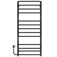 Elektrischer Handtuchwärmer Lux P13 500х1200 Deffi edelstahl (Schwarz, JD04, Linker Anschluss)