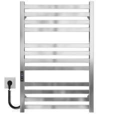 Electric heated towel rail Magnus P12 600х800 Deffi stainless steel (Chrome, JD04, Left connection)