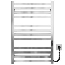 Electric heated towel rail Magnus P12 600х800 Deffi stainless steel (Chrome, JD04, Right connection)