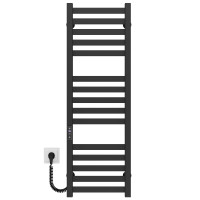 Electric heated towel rail Magnus P15 400х1000 Deffi stainless steel (Black, JD04, Left connection)