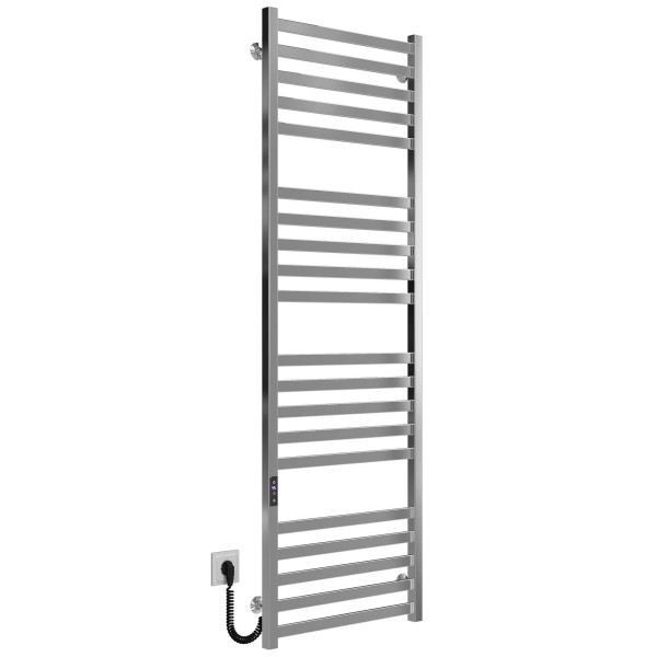 Buy electric heated towel rail Magnus P20 600х1600 Deffi stainless steel (Chrome, JD04, Left connection)