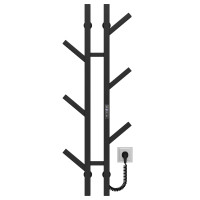 Electric heated towel rail Sakura P6 100х1000 E Deffi stainless steel (Black, JD04, Right connection)