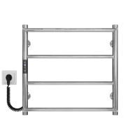 Electric heated towel rail Ladder P4 400х500 Deffi stainless steel (Chrome, JD03, Left connection)