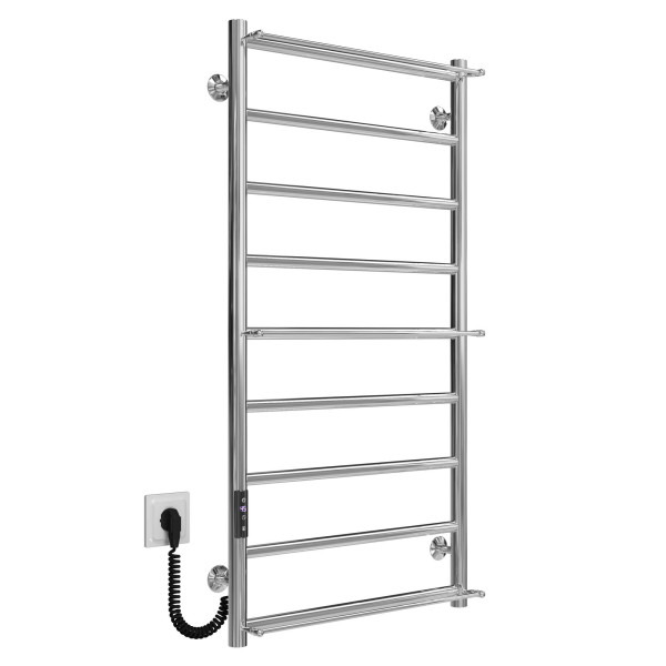 Buy electric heated towel rail Ladder P9 500х1000 Deffi stainless steel (Chrome, JD03, Left connection)