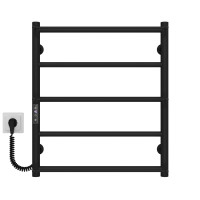 Рушникосушарка електрична Ladder П5 500х600 Deffi нержавіюча сталь (Чорний, JD03, Ліве підключення)