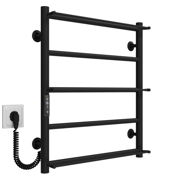 Купити рушникосушарку електричну Ladder П5 500х600 Deffi нержавіюча сталь (Чорний, JD03, Ліве підключення)