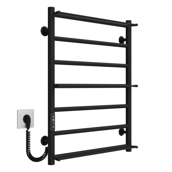 Купити рушникосушарку електричну Ladder П7 500х700 Deffi нержавіюча сталь (Чорний, JD03, Ліве підключення)