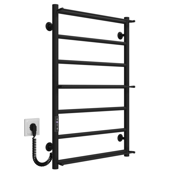 Купити рушникосушарку електричну Ladder П7 500х800 Deffi нержавіюча сталь (Чорний, JD03, Ліве підключення)