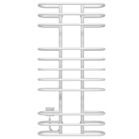 Electric heated towel rail Britanika P11 600х1200 Deffi stainless steel (White, WD03, Left connection)