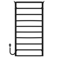 Electric heated towel rail Yunist P10 500х1000 Deffi stainless steel (Black, EF16, Left connection)