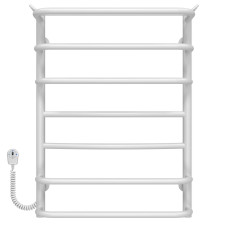 Electric heated towel rail Yunist P7 400х700 Deffi stainless steel (White, EF16, Left connection)