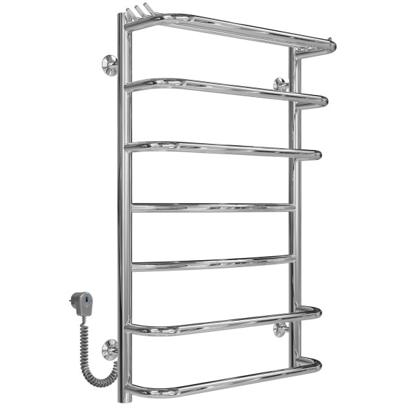 Buy an electric heated towel rail Yunist P7 400х800 Deffi stainless steel (Chrome, EF16, Left connection)