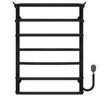 Electric heated towel rail Yunist P7 500х700 Deffi stainless steel (Black, EF16, Right connection)