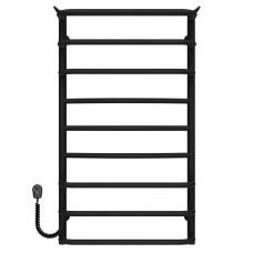Electric heated towel rail Yunist P9 500х900 Deffi stainless steel (Black, EF16, Left connection)