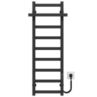 Electric heated towel rail Nicolе P9 400х1000 Deffi stainless steel (Black, JD04, Right connection)