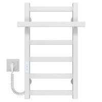 Electric heated towel rail Nicolе P6 300х600 Deffi stainless steel (White, WD04, Left connection)