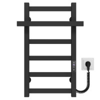 Electric heated towel rail Nicolе P6 300х600 Deffi stainless steel (Black, JD04, Right connection)