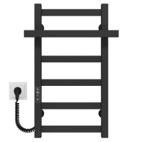 Electric heated towel rail Nicolе P6 400х600 Deffi stainless steel (Black, JD04, Left connection)