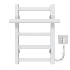 Electric heated towel rail Nicolе P5 300х500 Deffi stainless steel (White, WD04, Right connection)