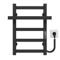 Electric heated towel rail Nicolе P5 400х500 Deffi stainless steel (Black, JD04, Right connection)
