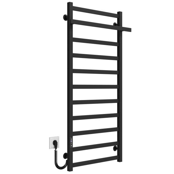 Купити рушникосушарку електричну Nicolе П11 500х1200 Deffi нержавіюча сталь (Чорний, JD04, Ліве підключення)