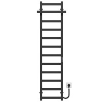 Electric heated towel rail Nicolе P12 300х1400 Deffi stainless steel (Black, JD04, Right connection)