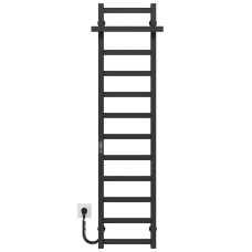 Electric heated towel rail Nicolе P12 400х1400 Deffi stainless steel (Black, JD04, Left connection)