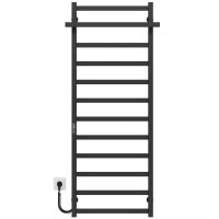 Elektrischer Handtuchwärmer Nicolе P12 500х1400 Deffi edelstahl (Schwarz, JD04, Linker Anschluss)