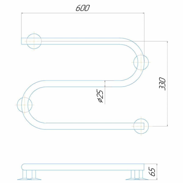 Elektrischen Handtuchwärmer kaufen Snake 600/330 E Richtige Verbindung