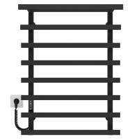 Electric heated towel rail Agata P8 500x800 Deffi stainless steel (Black, JD04, Left connection)