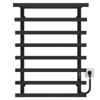 Electric heated towel rail Agata P8 400x800 Deffi stainless steel (Black, JD04, Right connection)