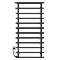 Electric heated towel rail Agata P12 500x1200 Deffi stainless steel (Black, JD04, Left connection)