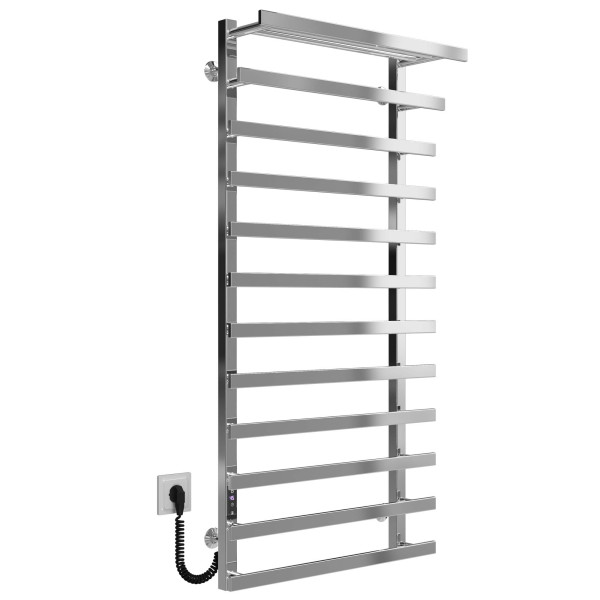 Buy electric heated towel rail Agata P12 400x1200 Deffi stainless steel (Chrome, JD04, Left connection)
