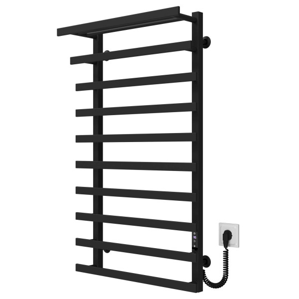 Buy electric heated towel rail Agata P10 400x1000  Deffi stainless steel (Black, JD04, Right connection)